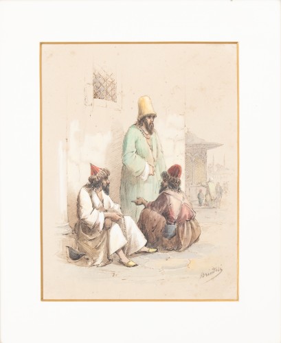 Hommes Turcs, Giovanni Jean BRINDESI (1826 – 1888) - Tableaux et dessins Style 