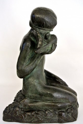 XXe siècle - Demoiselle à la colombe - Sylvestre Clerc (1892/1965)