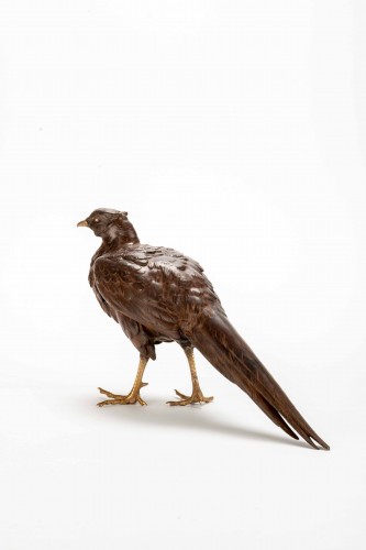 A Bronze Okimono Depicting A Pheasant (kiji , Meiji end of 19th century - Asian Works of Art Style 