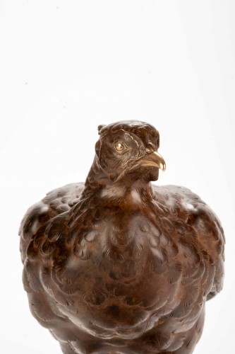  - A Bronze Okimono Depicting A Pheasant (kiji , Meiji end of 19th century