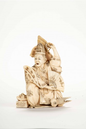 An Ivory Okimono Depicting A Dancer From Noh Theater, Japan Meiji Period - Asian Works of Art Style 