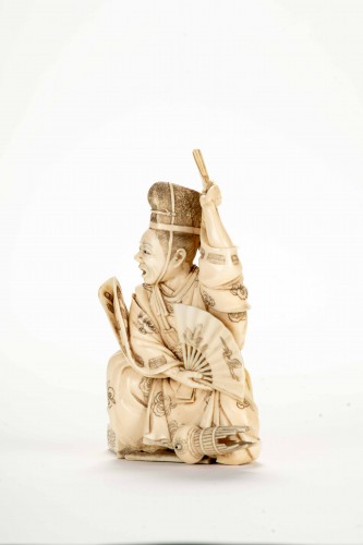 An Ivory Okimono Depicting A Dancer From Noh Theater, Japan Meiji Period - 