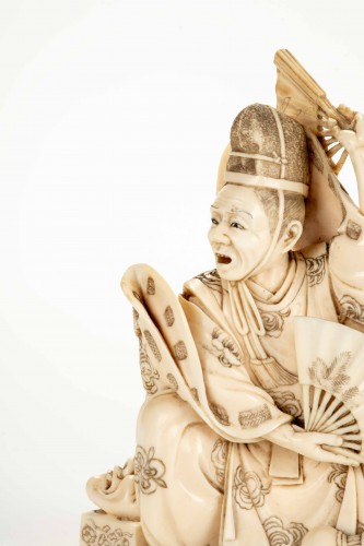  - An Ivory Okimono Depicting A Dancer From Noh Theater, Japan Meiji Period