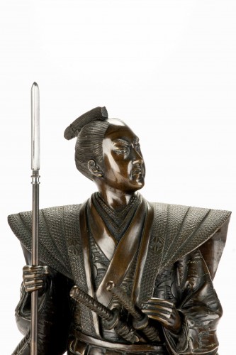  - Bronze okimono depicting samurai, signed Yoshimitsu