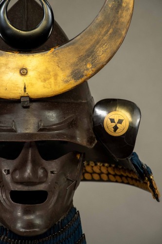 Asian Works of Art  - A Momonari-type samurai Kabuto with Menpo mask