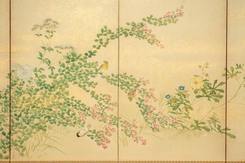 Paravent naturaliste pliable à six panneaux - Mastromauro Japanese Art