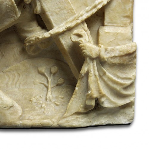  - Fragmentary Alabaster Of Christ Carrying The Cross, 16th Century