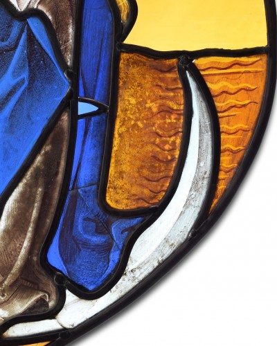 Beautiful Stained Glass Panel Of The Virgin And Child. German, Late 15th Ce - 
