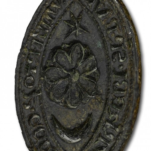 Objets de Vitrine  - Sceau médiéval en bronze du 14e siècle appartenant à un Recteur