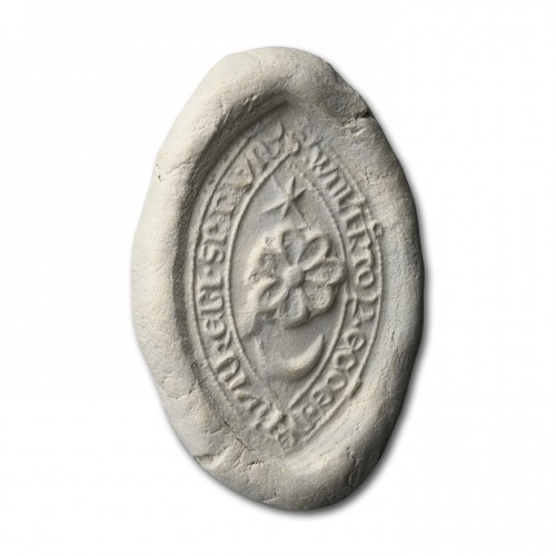 Antiquités - Medieval bronze seal belonging to a Rector, 14th century