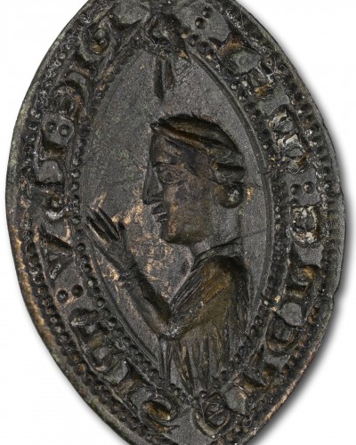 11th to 15th century - Medieval bronze seal - Mercy on me, 14th century