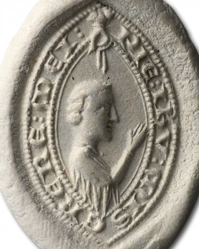  - Medieval bronze seal - Mercy on me, 14th century