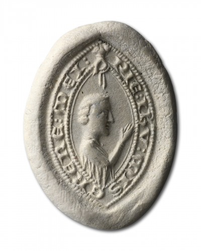 Antiquités - Medieval bronze seal - Mercy on me, 14th century