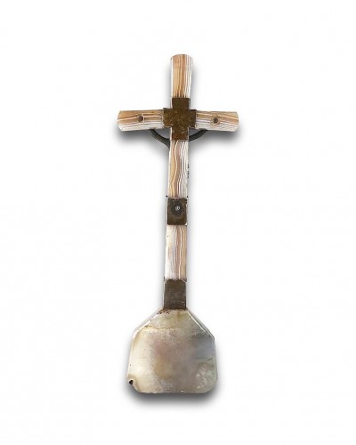 A Silver Mounted Agate Altar Cross - 