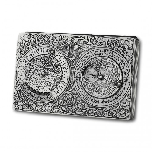 Silver perpetual calendar snuff box - Collectibles Style 