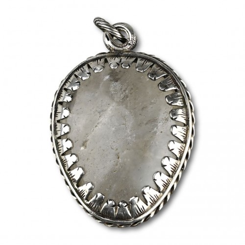 Silver mounted rock crystal amulet - Curiosities Style 