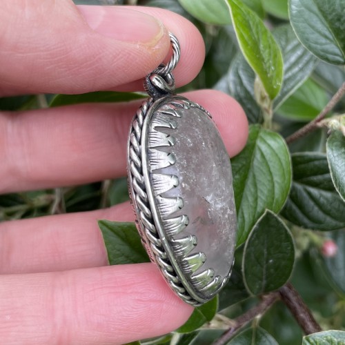 Antiquités - Silver mounted rock crystal amulet