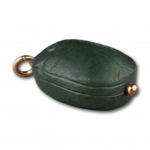 Ancient green jasper scarab, Egypt Middle Kingdom, ca. 1981–1640 B.C. - Ancient Art Style 