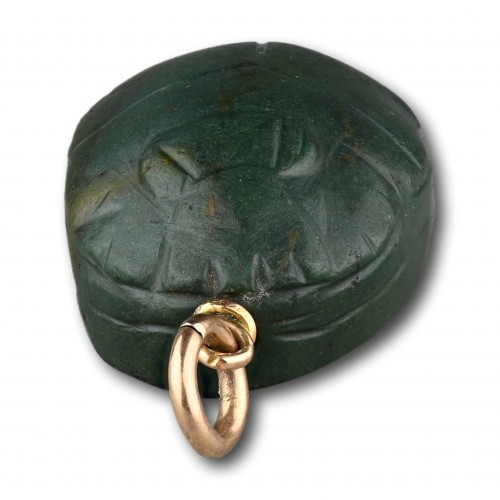 Ancient green jasper scarab, Egypt Middle Kingdom, ca. 1981–1640 B.C. - 