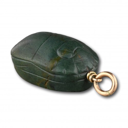 BC to 10th century - Ancient green jasper scarab, Egypt Middle Kingdom, ca. 1981–1640 B.C.