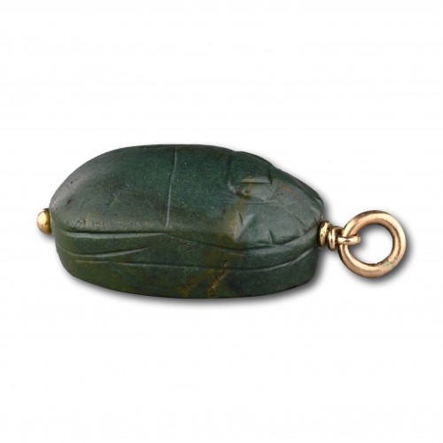 Ancient green jasper scarab, Egypt Middle Kingdom, ca. 1981–1640 B.C. - 