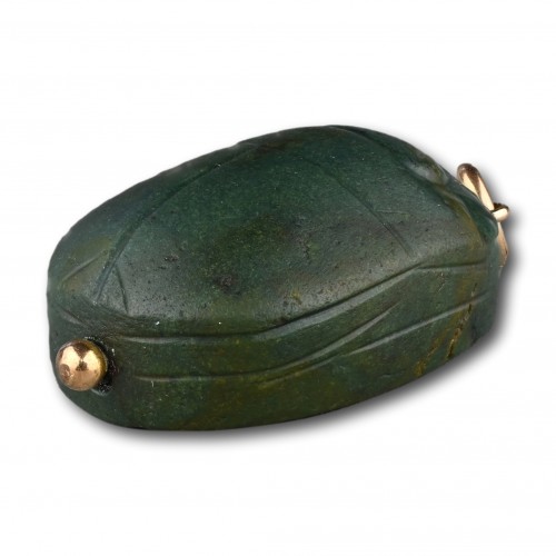  - Ancient green jasper scarab, Egypt Middle Kingdom, ca. 1981–1640 B.C.