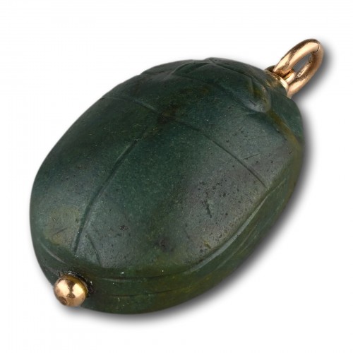 Antiquités - Ancient green jasper scarab, Egypt Middle Kingdom, ca. 1981–1640 B.C.