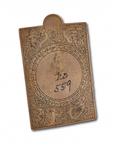 18th century - Copper printing plate for a perpetual calendar