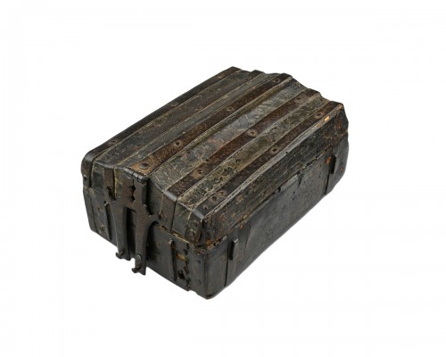 Iron mounted leather missal box