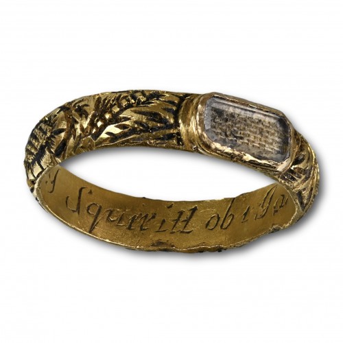 Antique Jewellery  - Stuart crystal mourning ring