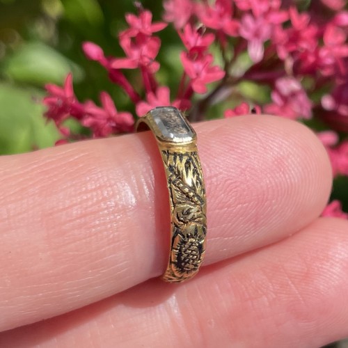 Antiquités - Stuart crystal mourning ring