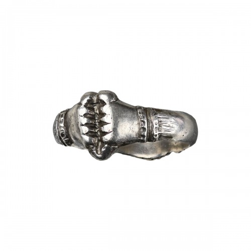 Medieval silver fede ring, Italy15th century.