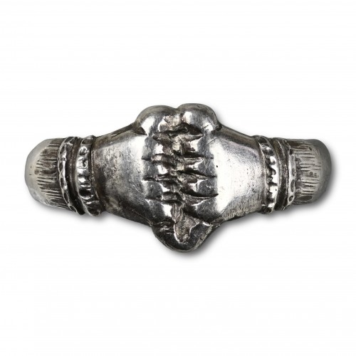 Medieval silver fede ring, Italy15th century. - Curiosities Style 