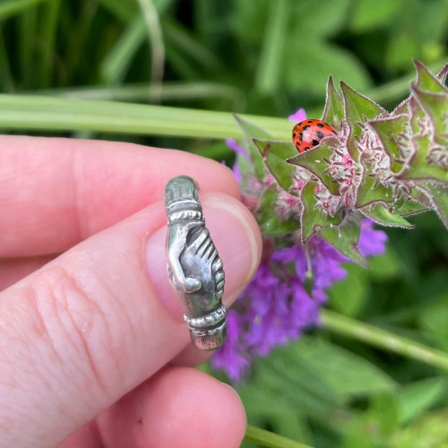 Antiquités - Medieval silver fede ring, Italy15th century.