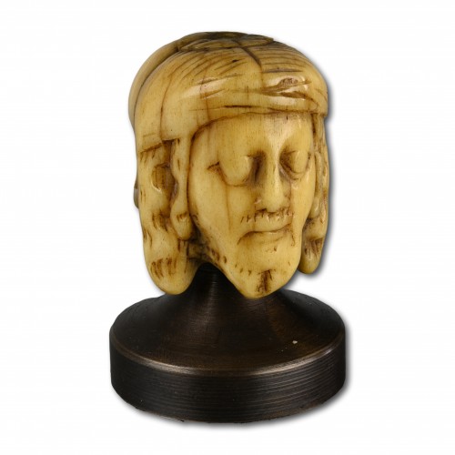 Curiosities  - Carved bone janus chaplet bead