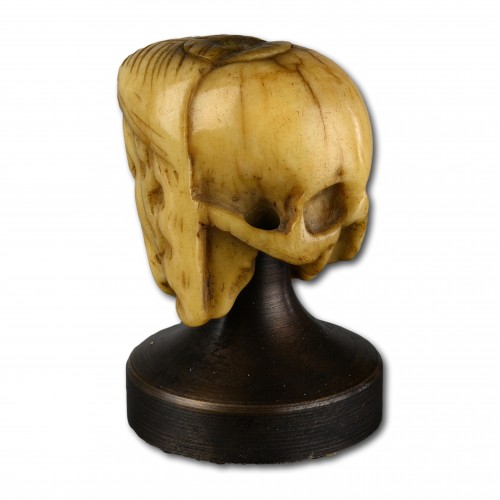  - Carved bone janus chaplet bead