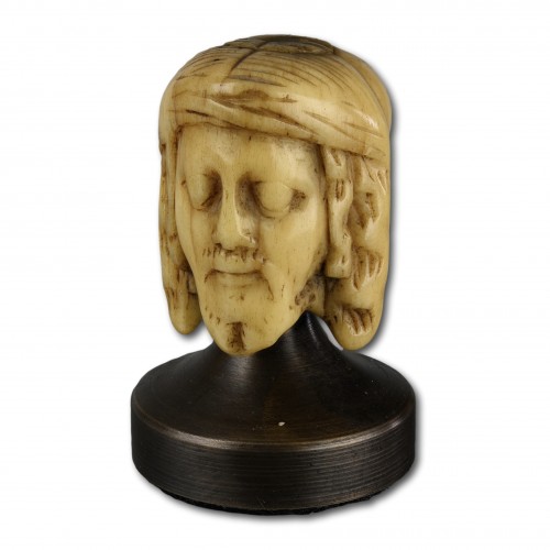 Antiquités - Carved bone janus chaplet bead