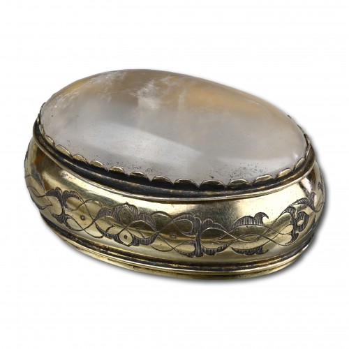 Engraved silver gilt and rock crystal box - Objects of Vertu Style 