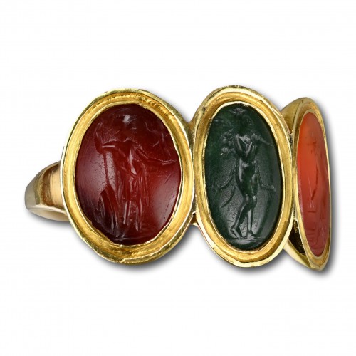  - Bague en or avec intailles romaines antiques, 1er - 2e siècle après J.C.