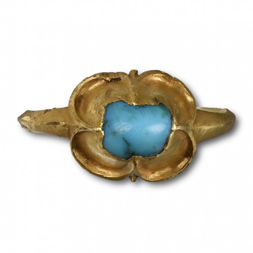 Antiquités - Renaissance gold ring with a turquoise