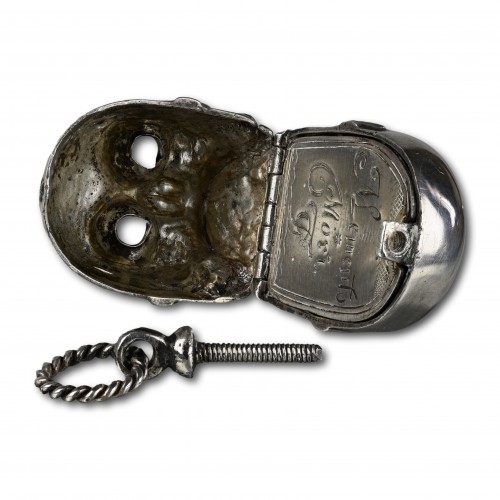  - Silver pomander in the form of a skull