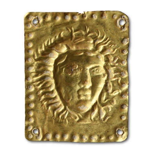 Ancient Greek gold appliqué with Alexander the Great, late 4th–3rd century  - 