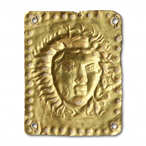 BC to 10th century - Ancient Greek gold appliqué with Alexander the Great, late 4th–3rd century 