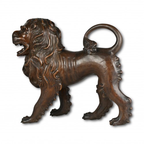 Sculpture  - Baroque sculpture of a striding lion Tyrol,Italy, mid 18th century