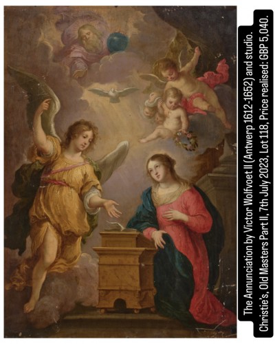 Antiquités - The annunciation, Antwerp 17th Century