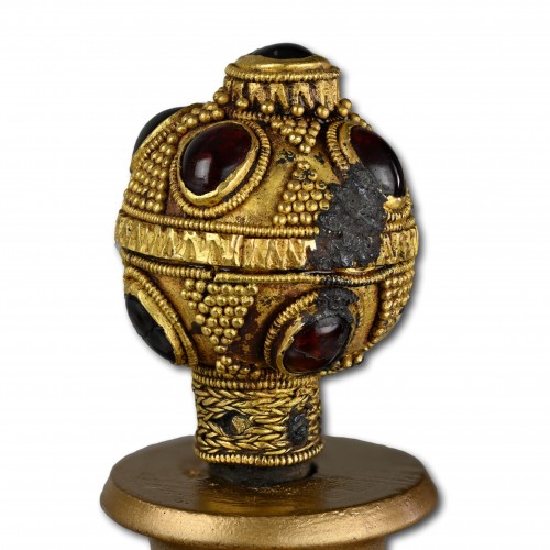 Ancient Art  - Merovingian gold and garnet finial, 7th century AD