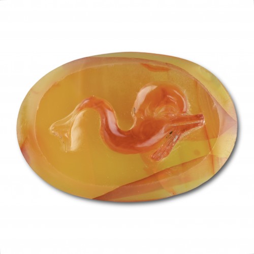 Curiosities  - 18th century. Carnelian cameo of a dolphin