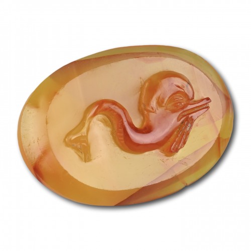 18th century. Carnelian cameo of a dolphin - 