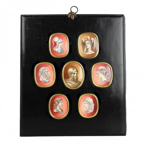 Seven miniatures of documented gems attributed to Thomas Worlidge (c.1700?1