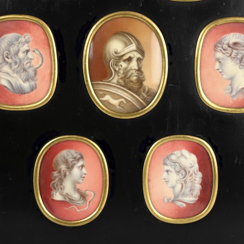 Antiquités - Seven miniatures of documented gems attributed to Thomas Worlidge (c.1700?1